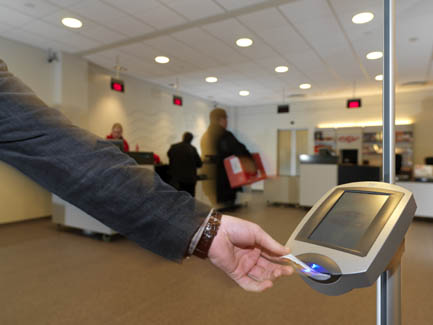 Qmatic Ticket Queue Call forwarding Touch Screen Device
