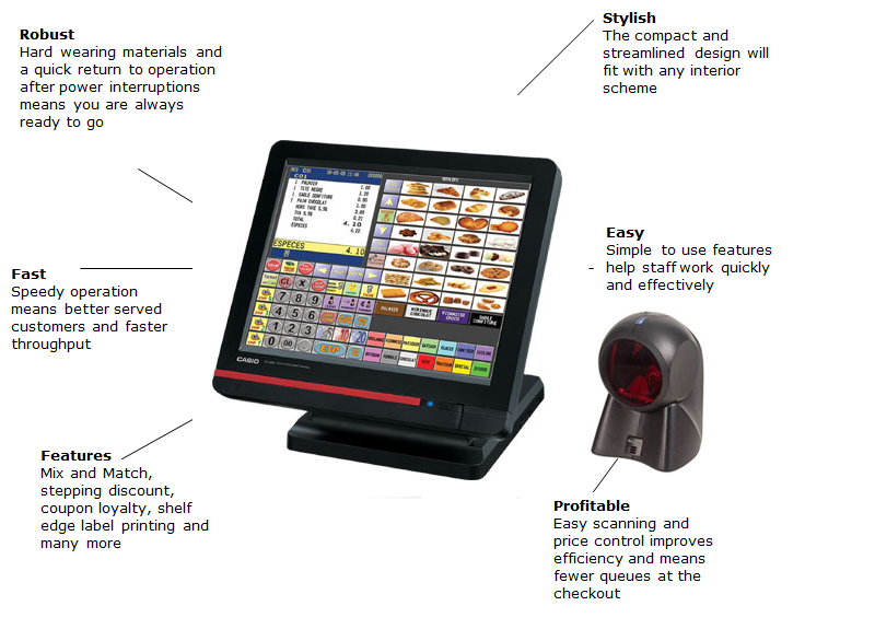 casio vr100 epos till system
