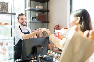 customer being served at till