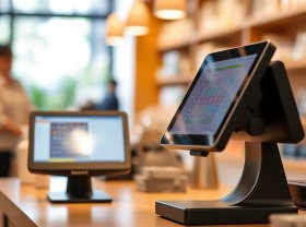 2 epos tills on counter