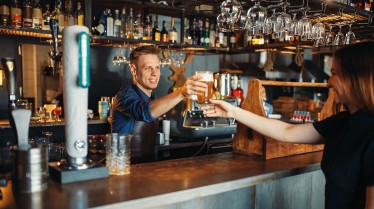 drink being served at bar
