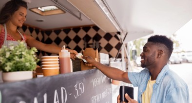 paying at food truck