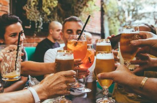 group of people drinking