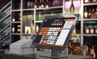 epos till and receipt printer on counter